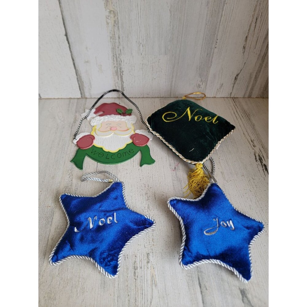 Welcome Santa Claus Noel Joy plush pillow hanging Xmas decor‎